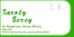 karoly berey business card