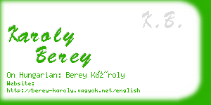 karoly berey business card